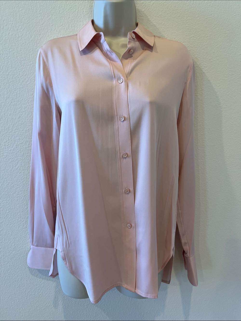 VINCE silk pink long sleeve blouse